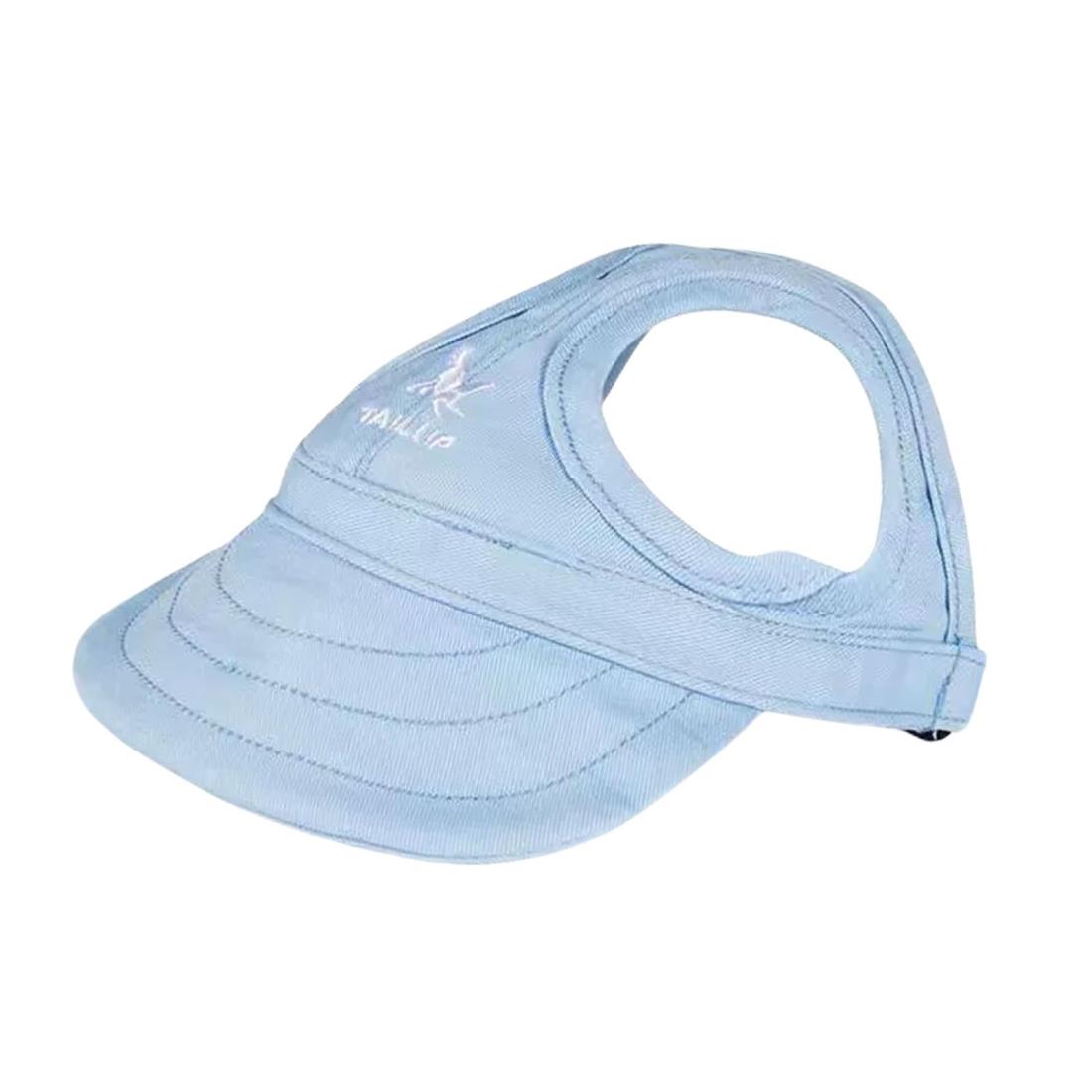 犬 帽子 キャップ 夏 犬の帽子 ペット用帽子 野球帽 日よけ 日焼け防止 紫外線対策 小型犬 中型犬 大型犬 ドックウェア 海 お出かけ 散歩 (ライトブルー, M 3-6kg)