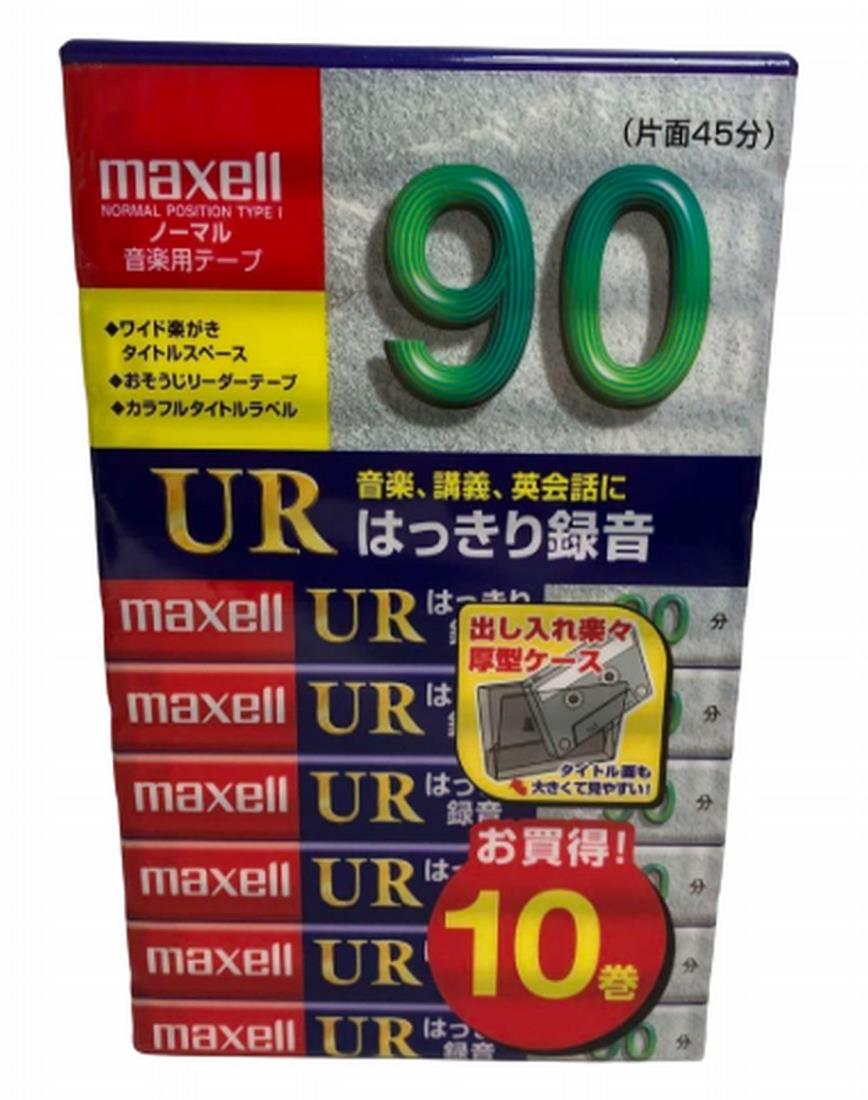 maxell オーディオテープ、ノーマル/タイプ1、録音時間90分、10本パック UR-90L 10P(N)