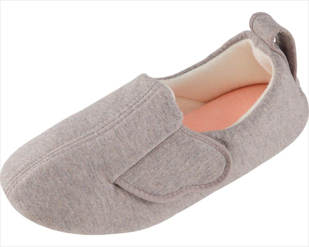 介護シューズ あゆみ スリットベルト 室内用 グレー LLサイズ(25.0-26.0cm) 足囲3E~7E相当 片足(右足)
