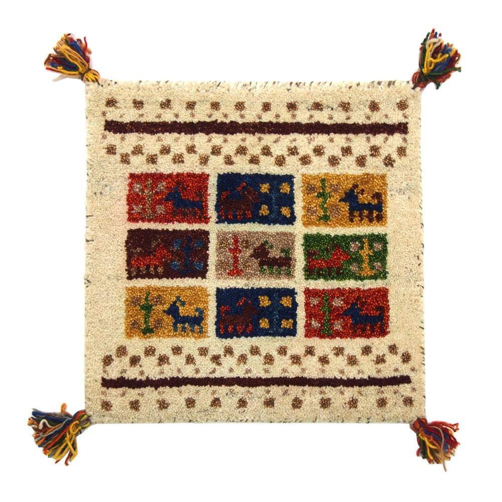 萩原 ギャッベ チェアパッド マルチ 約40X40cm GABBEH D19 270034500