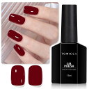 TOMICCA ジェルネイル カラージェル 単色 15ml UV/LED対応 初心者&プロ適用 ポリッシュタイプ セルフネイル(チェリーレッド)
