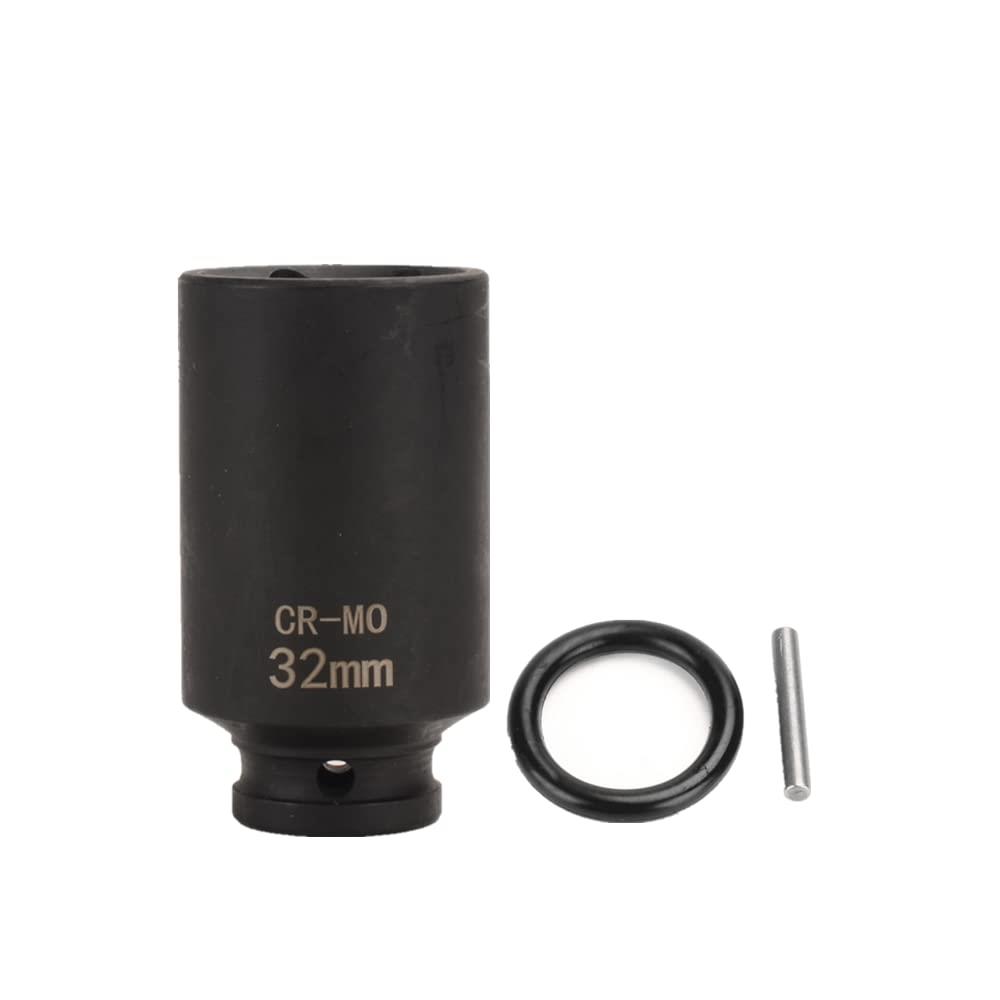 インパクトレンチ ソケット ロングソケット 差込角12.7mm(1/2インチ)インパクト用ソケット 薄形ホイルナットソケット (32mm)