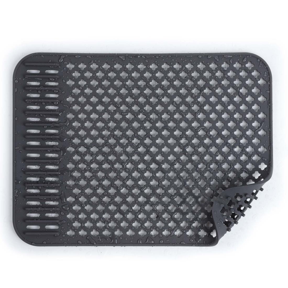 DoocliB シンクマット シリコン サイズ43x32大きいシンク用 断熱 キッチン シンク シリコン キッチン用 耐熱 滑り止め水切り 防音 水流し 調理台保護 シンク 食卓（ グレー ）