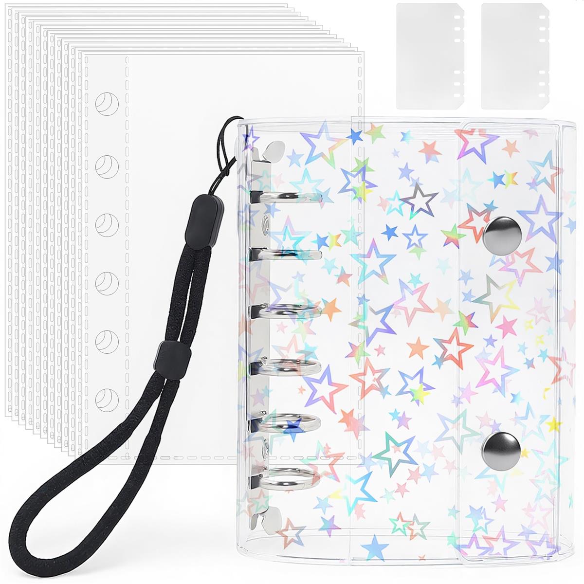 シール帳 透明 A7サイズ はがせる 女の子 シールバインダー シール手帳 クリアバインダー 6穴 シール収..