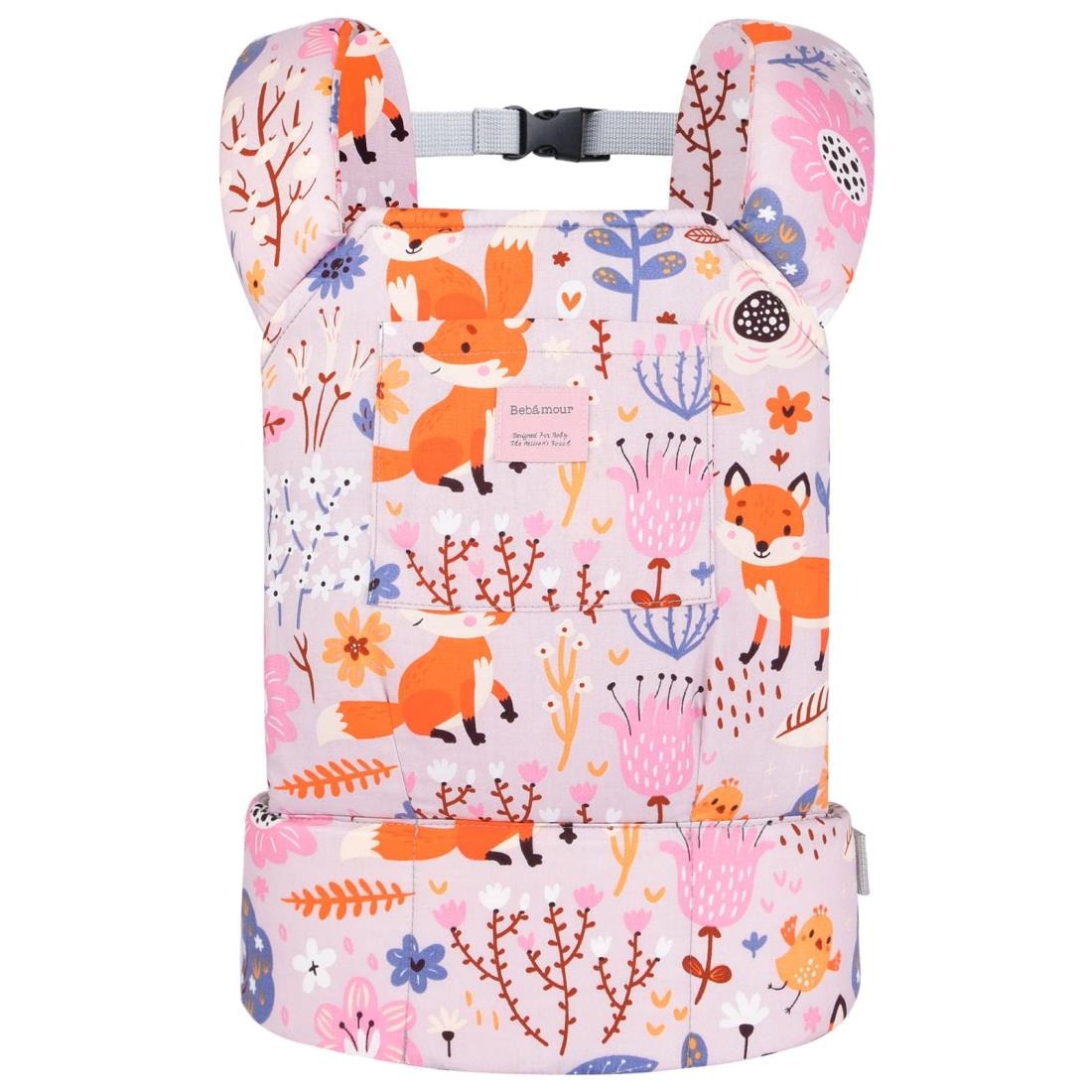 【ベビーアムール】Bebamour 抱っこ紐ミニ 人形用抱っこひも ドールキャリア 綿製 抱き方2way 人形用おせわパーツ ままごと 誕生日プレゼント（きつね）