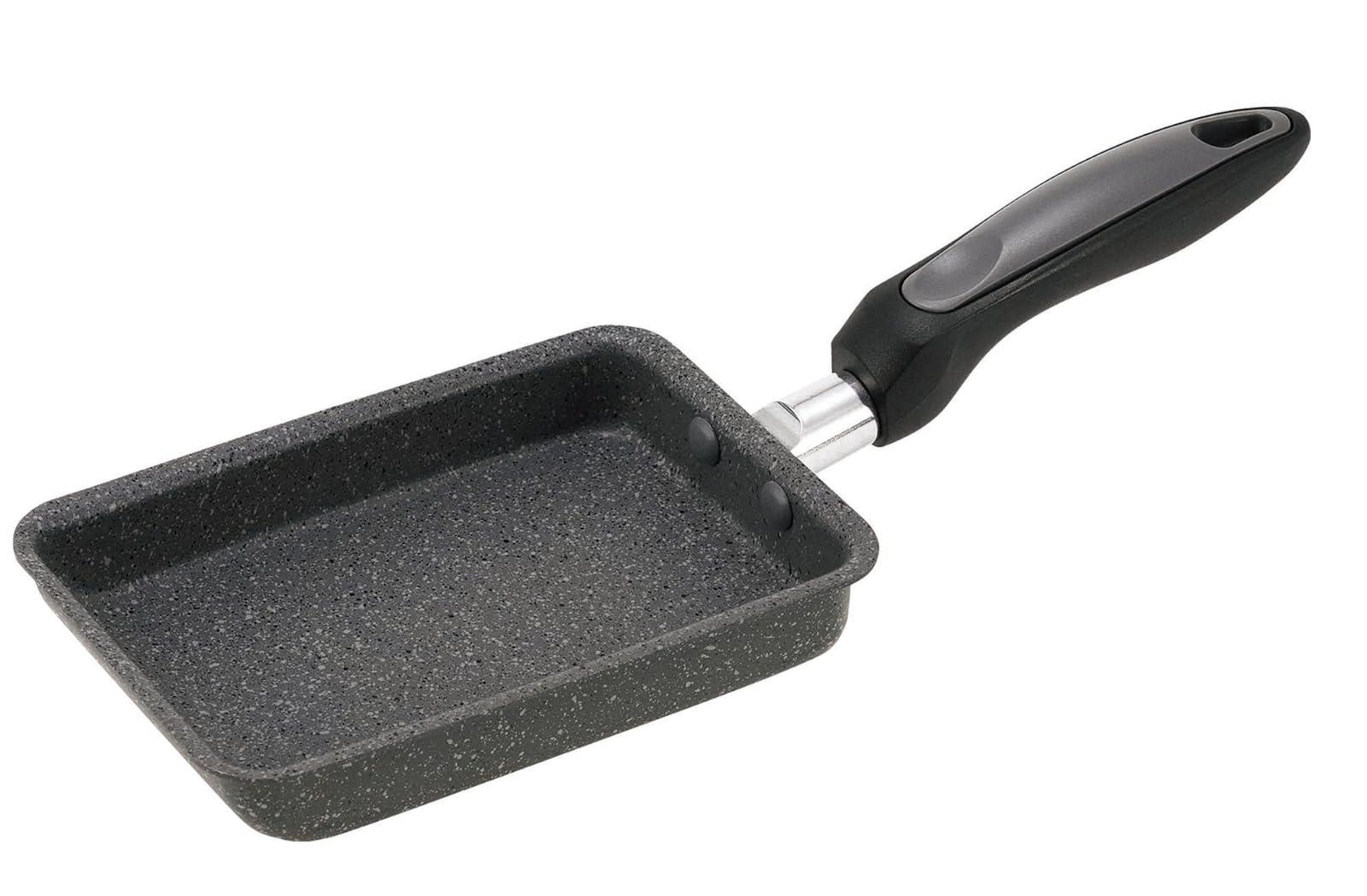 カクセー 玉子焼き器 お弁当に便利なサイズ ガス火 IH対応 内面 マーブル加工 焦げつきにくく お手入れしやすい Rock’n Marble ロックンマーブル RM-13 グレー