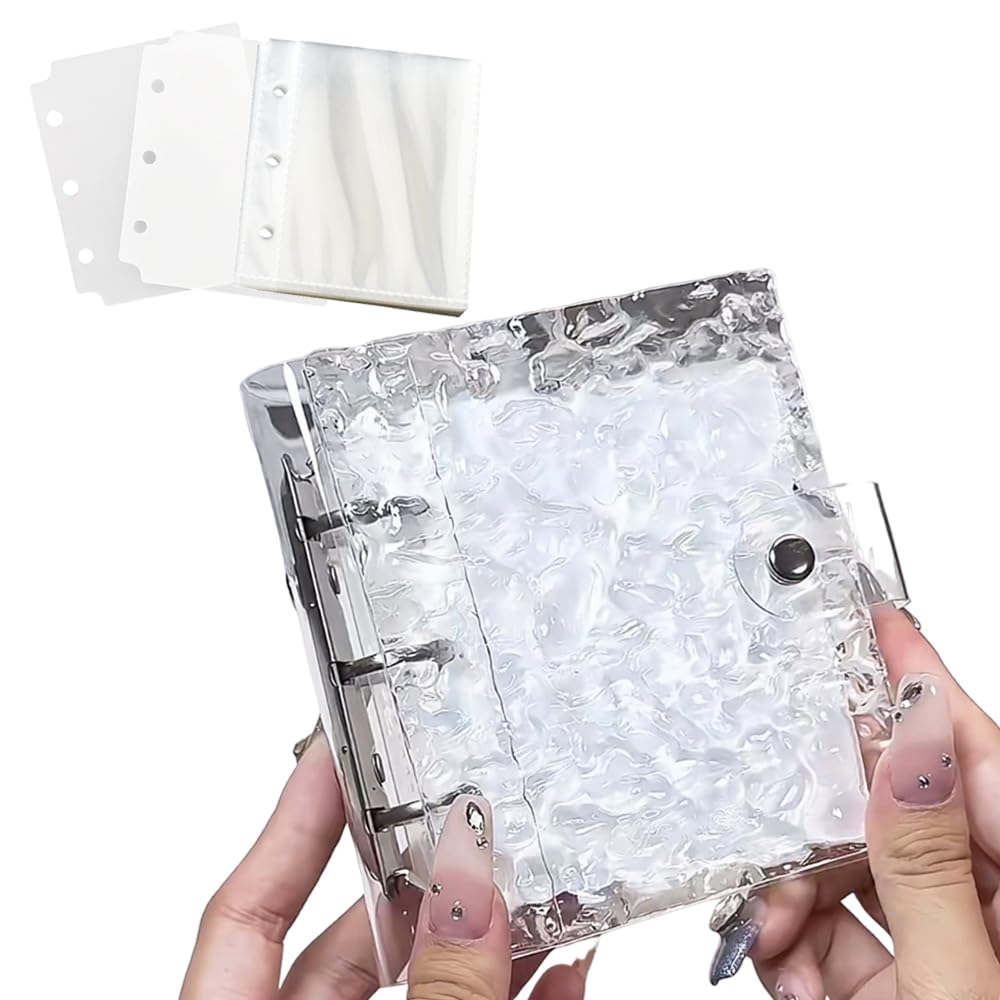 シール帳 女の子 11×11cm 透明 シールバインダー コラージュノートリフィル 台紙 手帳 活頁ブック 1マ..