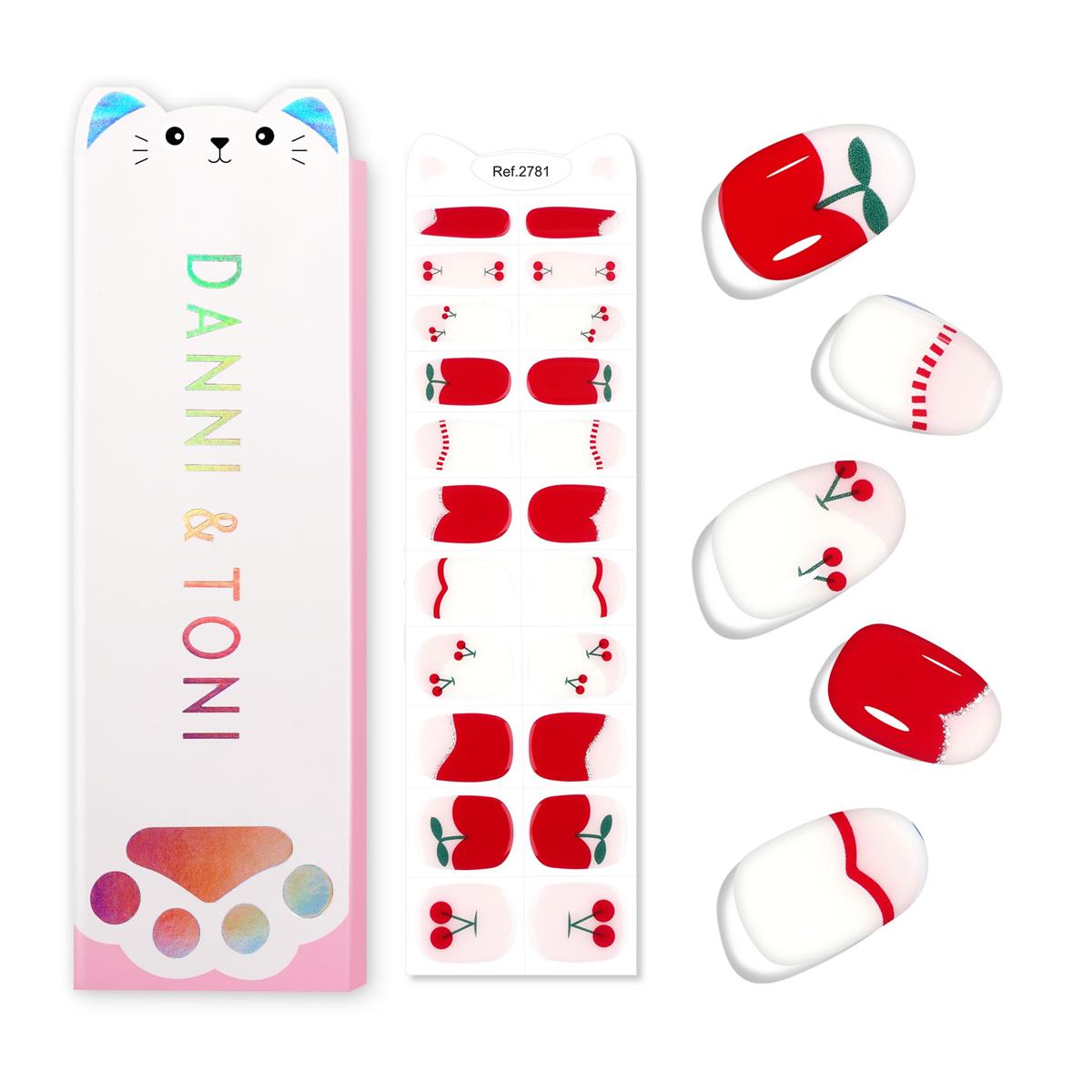 DANNI＆TONI 子供ジェルネイルシール さくらんぼ ネイルシール 硬化タイプ 子 供 ネイルシール 子供ネ..