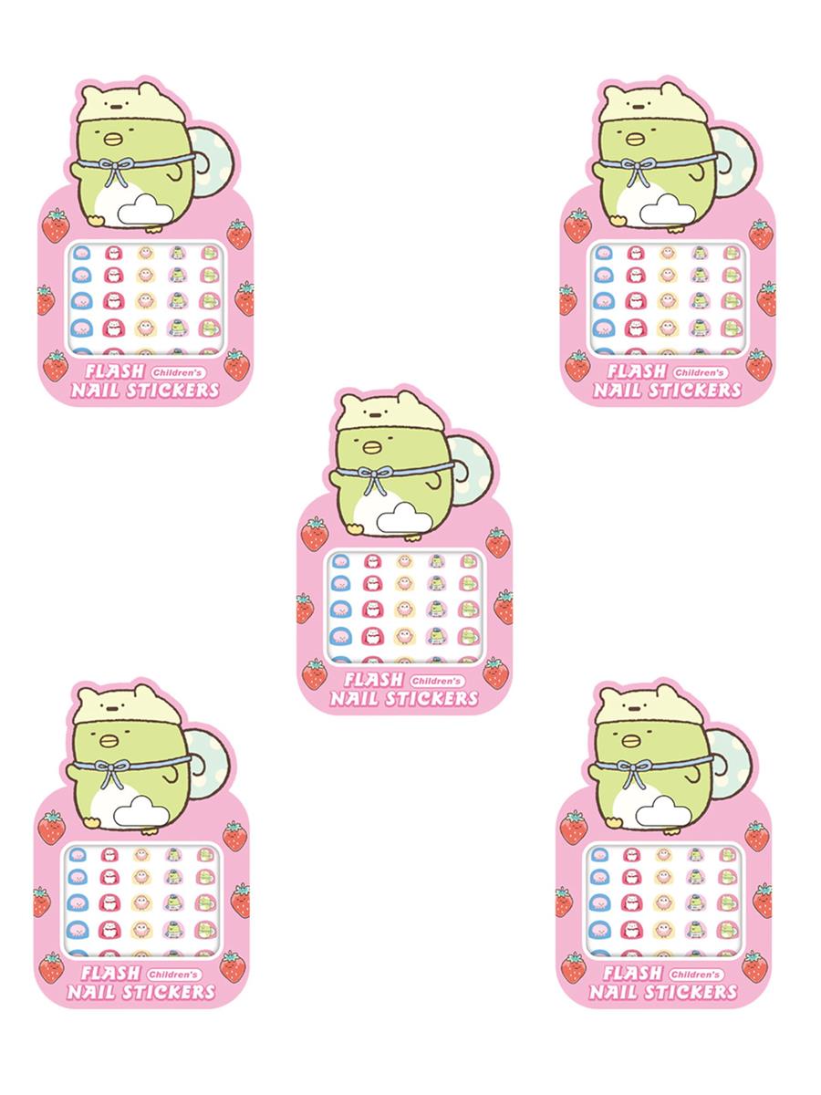 AAGWW 子供用ネイルシール しずくちゃん シール 5 点セット 3D エンボス二合一（全貼 + 閃光小貼花） ..