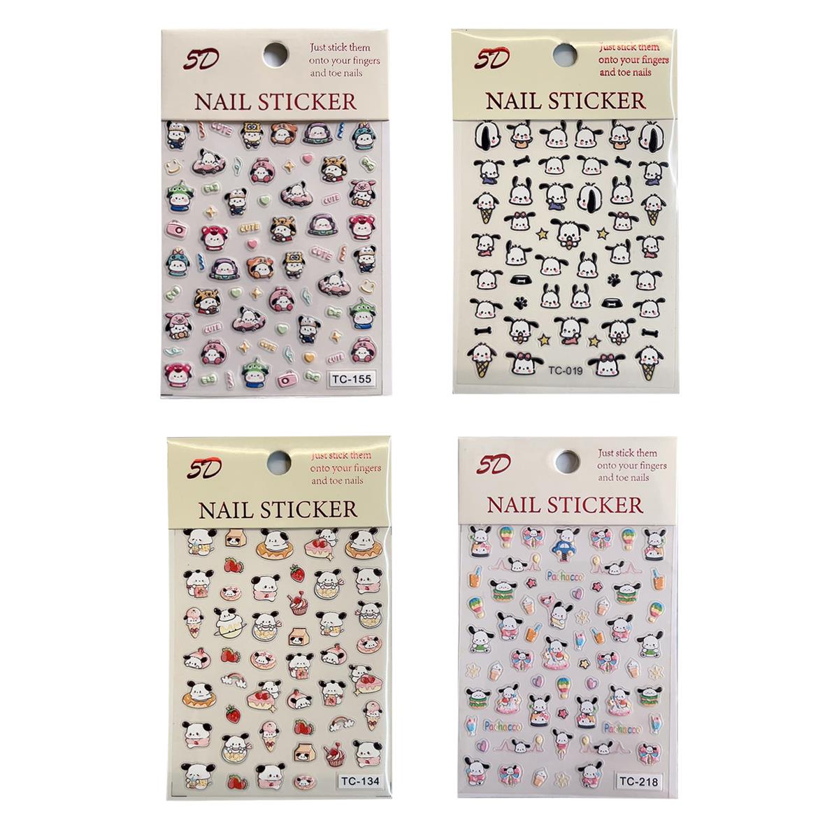 AAGWW キッズ ネイルシール アニメ ネイルチップ 子供 4 点セット 防水 防汗 3D カートンキャラ風 残胶なし 多デザイン 子供・ガール向けネイルアート 可愛い ギフト（037 号）