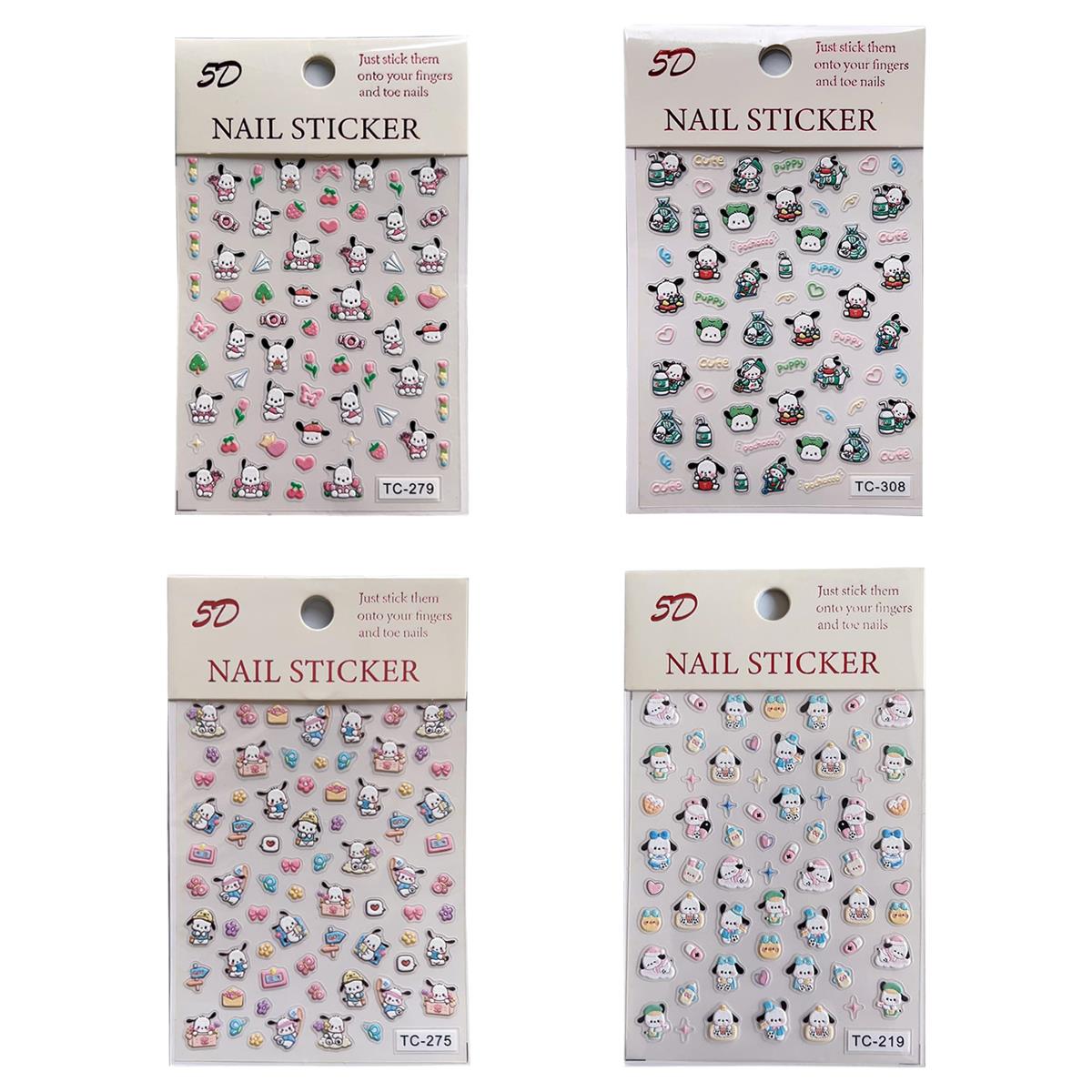 AAGWW キッズ ネイルシール アニメ ネイルチップ 子供 4 点セット 防水 防汗 3D カートンキャラ風 残胶なし 多デザイン 子供・ガール向けネイルアート 可愛い ギフト（038 号）
