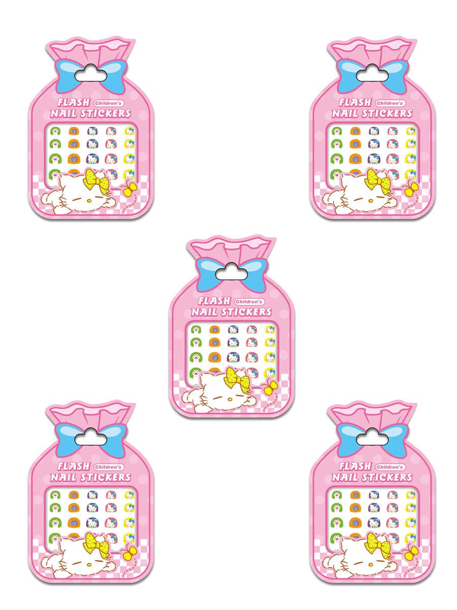 AAGWW 子供用ネイルシール しずくちゃん シール 5 点セット 3D エンボス二合一（全貼 + 閃光小貼花） ..