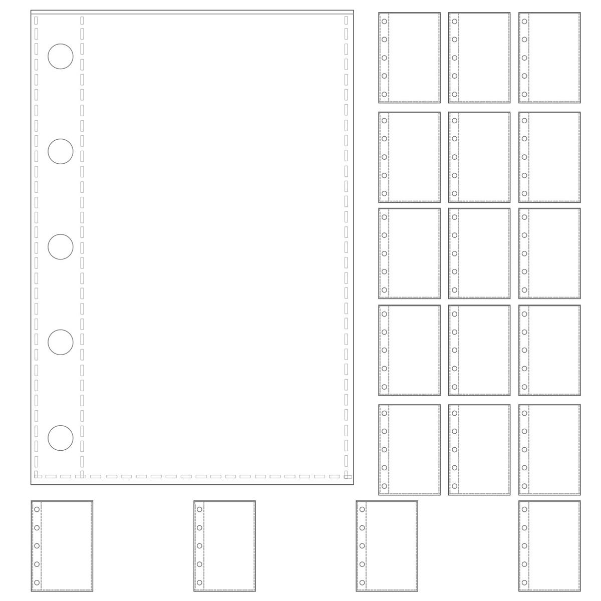 M5 リフィル シール帳 シール台紙 20 枚セット 5穴 OPP素材 両面使用可能 防水耐汚れ加工 リング式各種帳に対応 補充用に便利