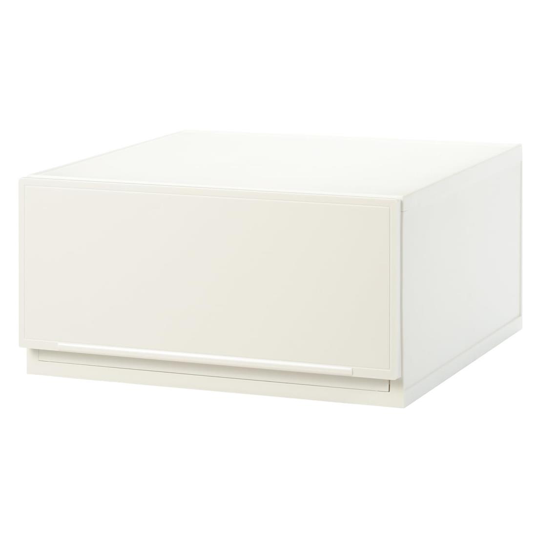 サンカ コレクトケース 組み合わせ自由自在 引き出し収納ケース ワイドM ホワイト (前パネル鏡面) ライ..