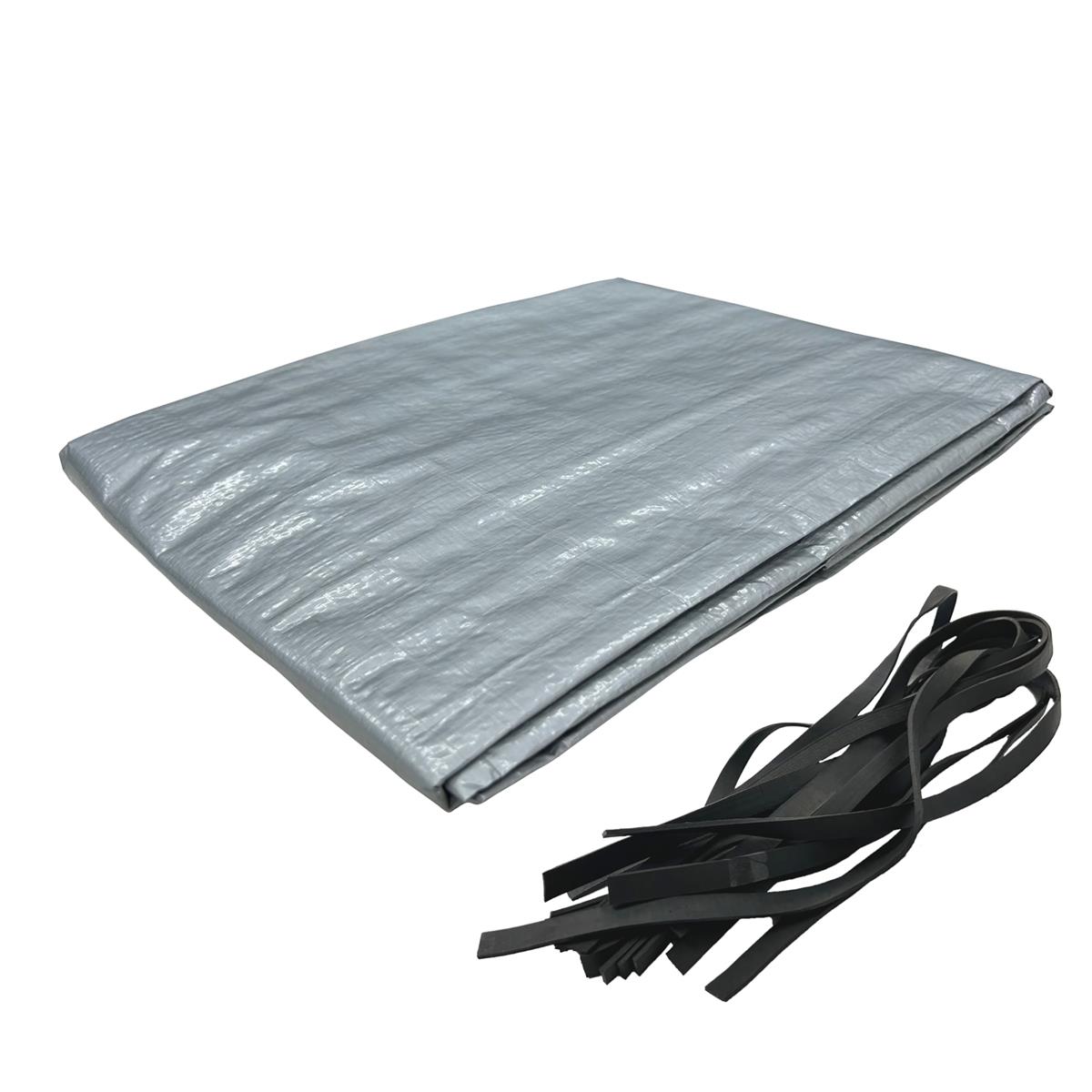 サイズ：1.8m×2.1m◆商品名：ユタカメイク PEトラックシート 1.8m×2.1m B-113 シルバー 軽トラ用 防水 軽量 薄手 平積み平張タイプで、使いやすいゴムロープ付きでたいへん便利です。耐候性に優れ、強度はバツグン。軽くて丈夫な強力ポリエチレン糸を基布に使用しています。耐水性に優れ、荷物・荷台の保護にぴったり。日光、雨、ホコリなどから荷物をしっかりガードしてくれます。【特長】 平張タイプで、使いやすいゴムロープ付きでたいへん便利です。 耐候性に優れ、強度はバツグン。 軽くて丈夫な強力ポリエチレン糸を基布に使用しています。 耐水性に優れ、荷物・荷台の保護にぴったり。 日光、雨、ホコリなどから荷物をしっかりガードしてくれます。 短期使用タイプ。 目安:約3~6ヶ月 ポリエチレン製の簡易シート。 厚み:0.16(±0.02) 付属品:ゴムロープ(10本) 材質 シート:ポリエチレン/ハトメ:アルミ(内径:12) 中国製