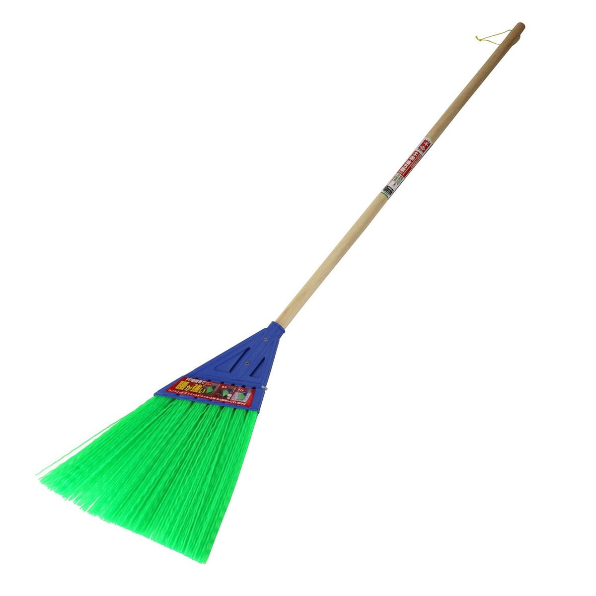 千吉(Senkichi) 園芸ホーキ 木柄 大 全長140cm 穂幅約35cm コシが強く水にも強い 土・小石・砂・落ち葉..