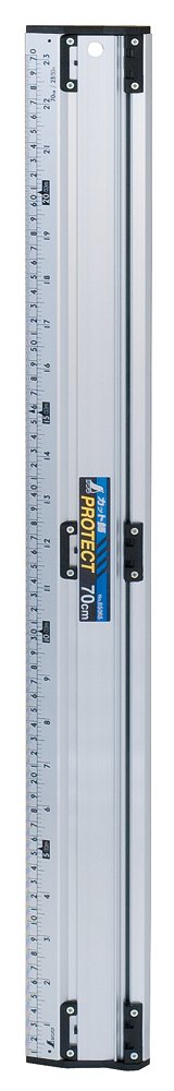 シンワ測定(Shinwa Sokutei) アルミカッター定規 カット師 PROTECT 併用目盛 70cm 65065