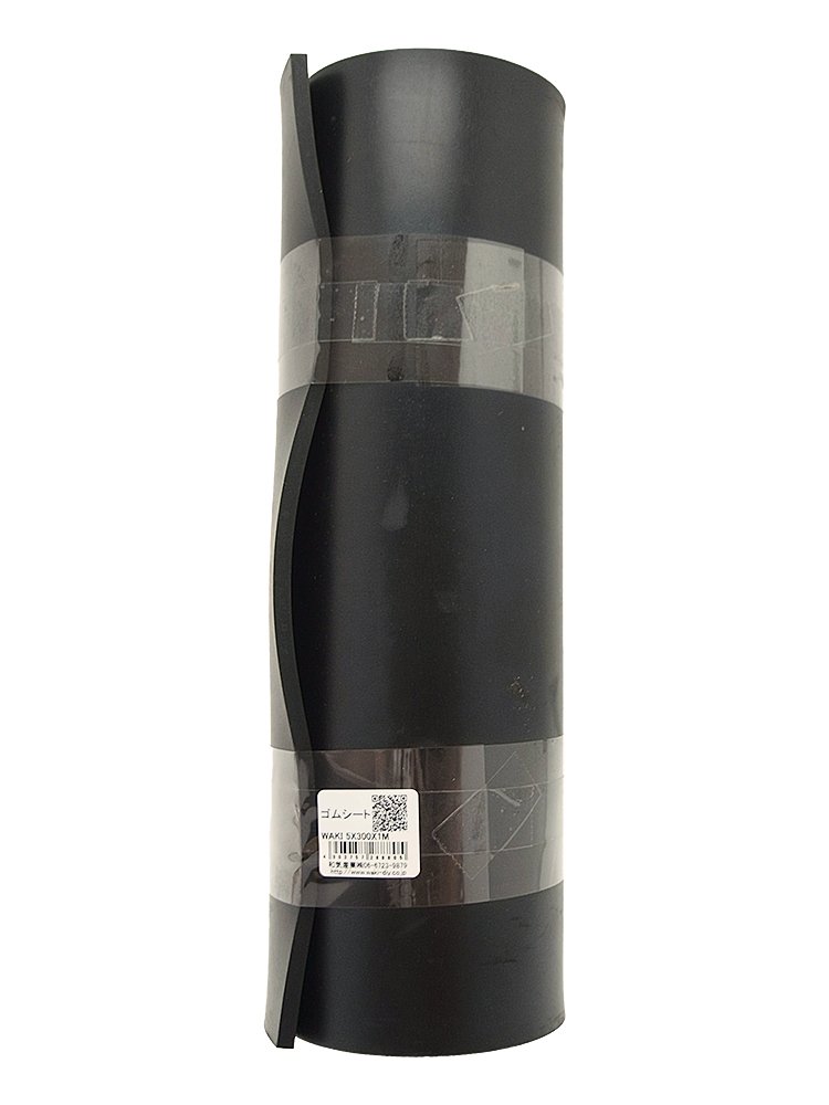 和気産業 ゴムシート 天然ゴム(NR) 黒 厚み5x幅300mmx長さ1m 床 滑り止め クッション材 WGS-535