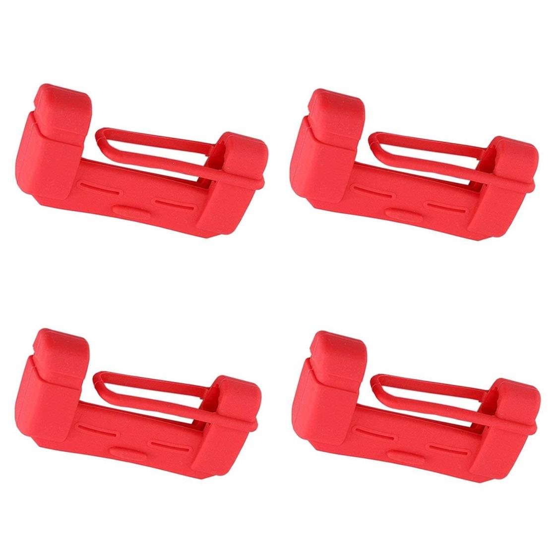 YFFSFDC シリコン シートベルトカバー＆バックルカバー 3色 傷防止 洗える カー用品 (レッド 4個セット)