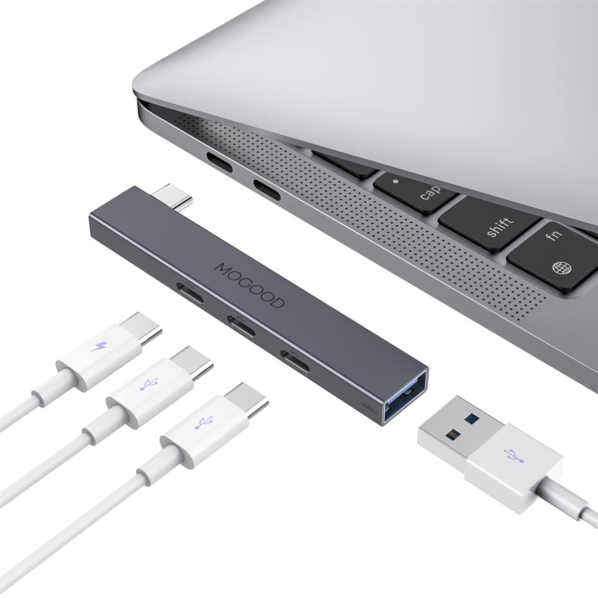 MOGOOD USB Cハブ 4-in-1 USB ハブ Type C サポート60W急速充電 5Gbps高速転送 3*USB C2.0+1*USB3.0 MacBook、Chromebookなどに適用(モニタをサポートしていない)