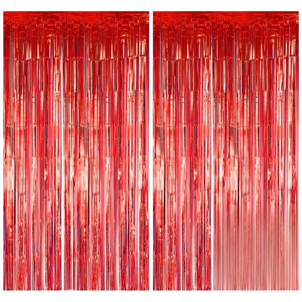 サムコス タッセルカーテン 2個セット 100cm*200cm キラキラ フリンジカーテン 背景 明るい光沢 誕生日..