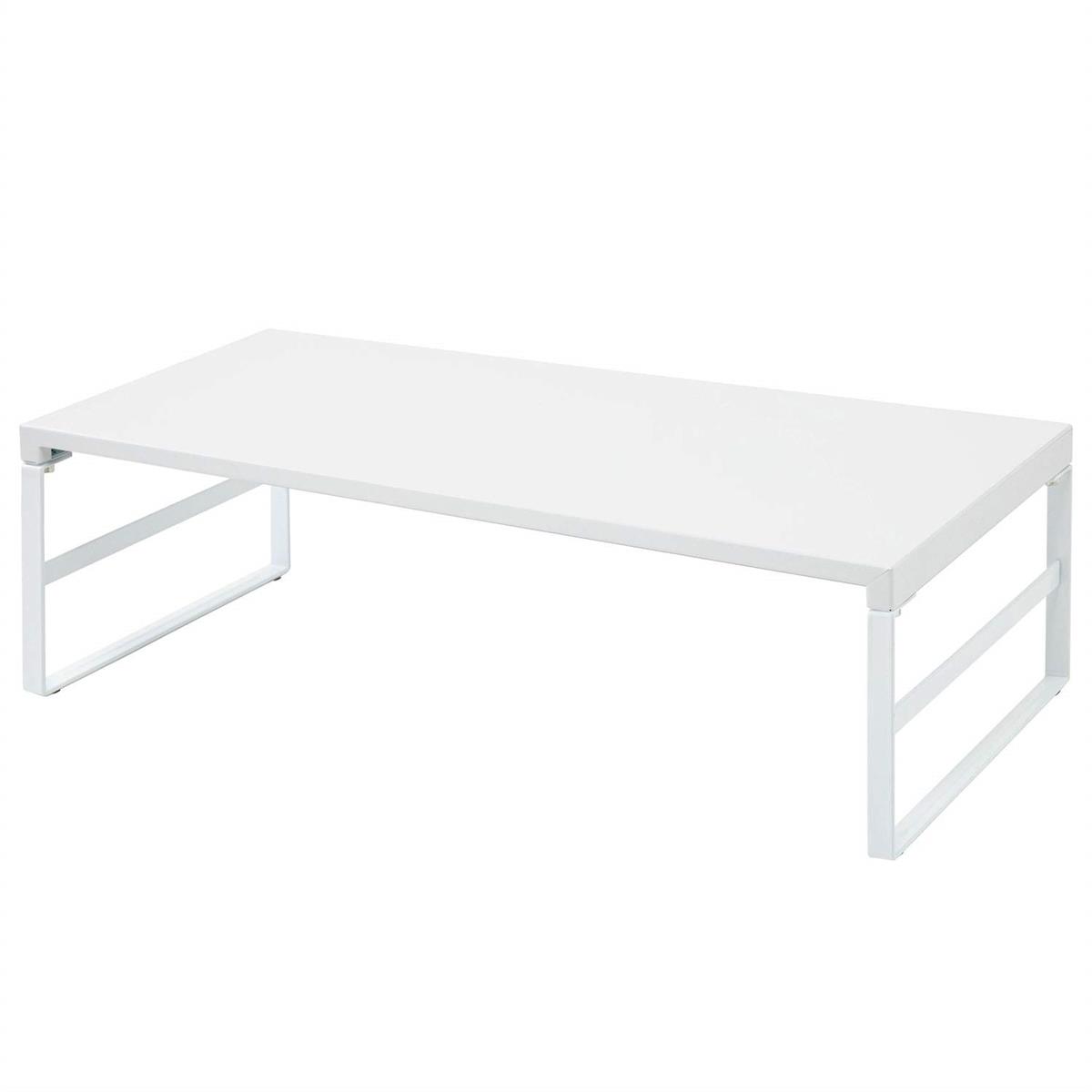 リヒトラブ パソコン台 モニター台 机上台 白 幅59×奥行25×高さ16cm ハイ 耐荷重15kg A7333-0