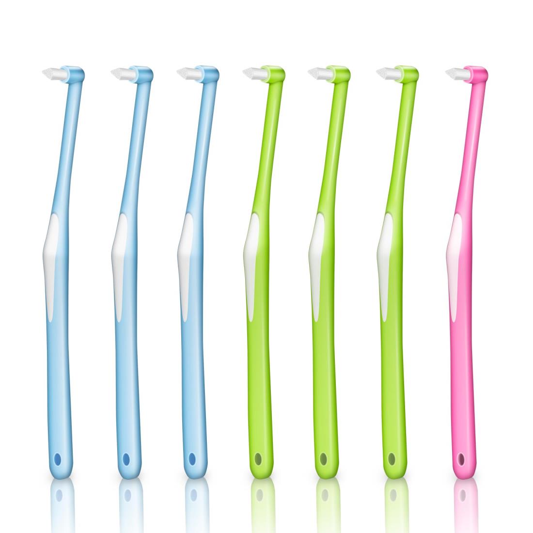 7本入3色 ワンタフトブラシ 超極細い やわらかめ 歯ブラシ 部分磨き 奥歯用 矯正用 歯間ブラシ 入りやすい 小さいヘッド 歯ブラシ奥歯 部分用 仕上げ磨き用歯ブラシ 携帯用のサムネイル