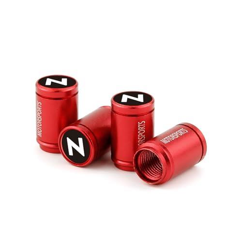 エアバルブキャップ ホンダ Nシリーズ 専用設計 適合多数 N-BOX N-BOX+ N-BOXカスタム JF1-JF6 N-WGN JH1-JH4 N-ONE JG1-JG4 N-VAN JJ1 JJ2 アルミ製バルブキャップ タイヤバルブ 高級合金 防腐性 耐酸化性 防盗 防水 防塵 長期風化を防ぐ 装着簡単 4個セット（赤）