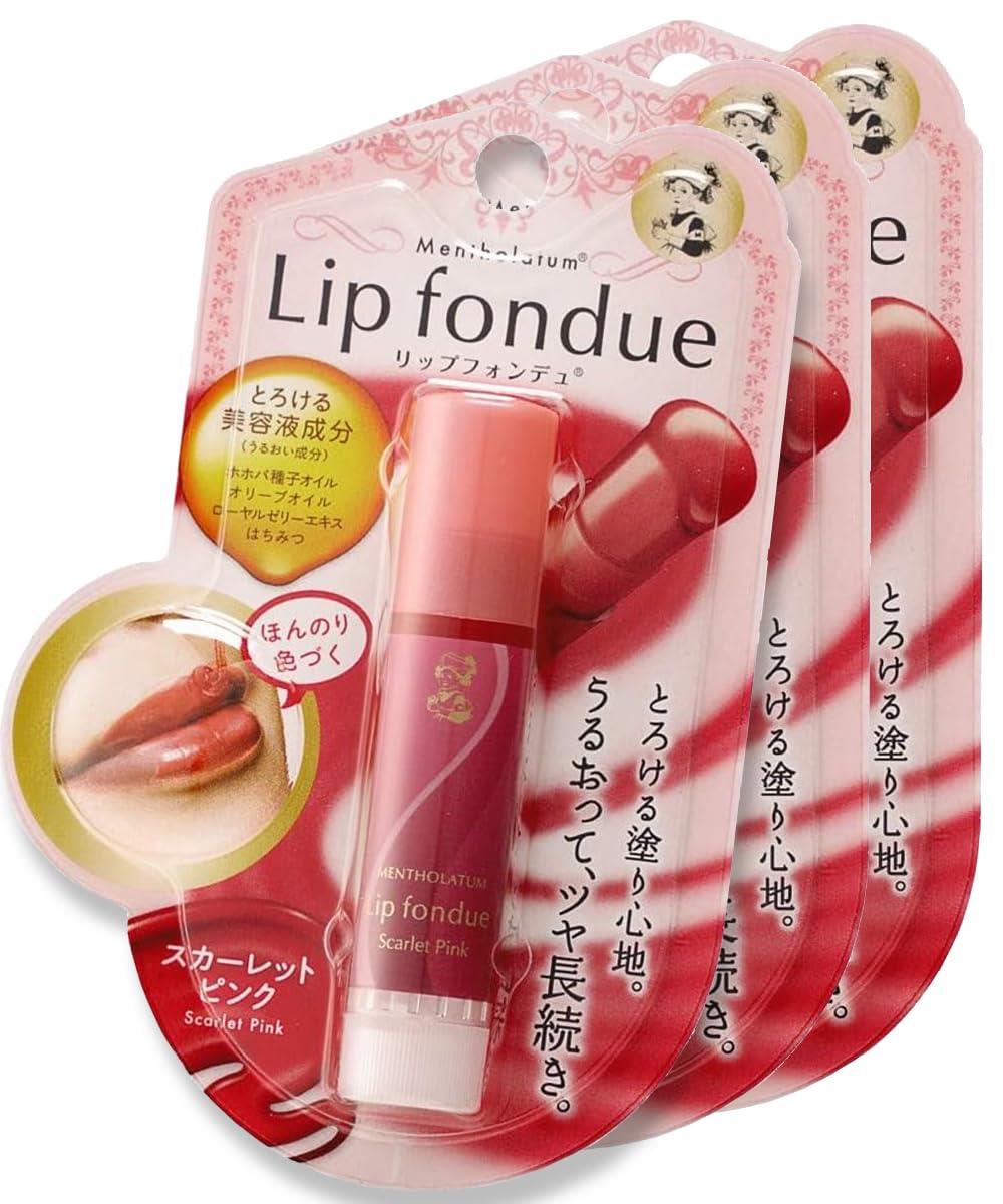 メンソレータム　リップフォンデュ　スカーレットピンク（色つき） × 3個セット