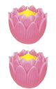 仏具のマルエス(Maruesu) ろうそく 蓮の花 大 24時間 約9×9×6.3cm 2個セット 仏壇 冠婚葬祭 ピンク 箱入
