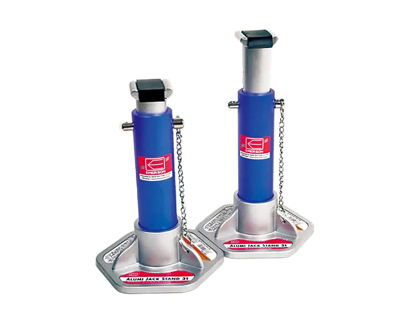エマーソン(Emerson) 車用アルミジャッキスタンド 3t ブルー 2個セット 6段階高さ設定(272/290/320/350/370/397mm) 愛車を...