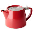 フォーライフ(FOR LIFE) ティーポット 陶器 530ml 3杯用 茶こし付き 食洗機対応 蓋が落ちない 片手で注げる レッド 赤 スタンプティーポット 309Red(3)