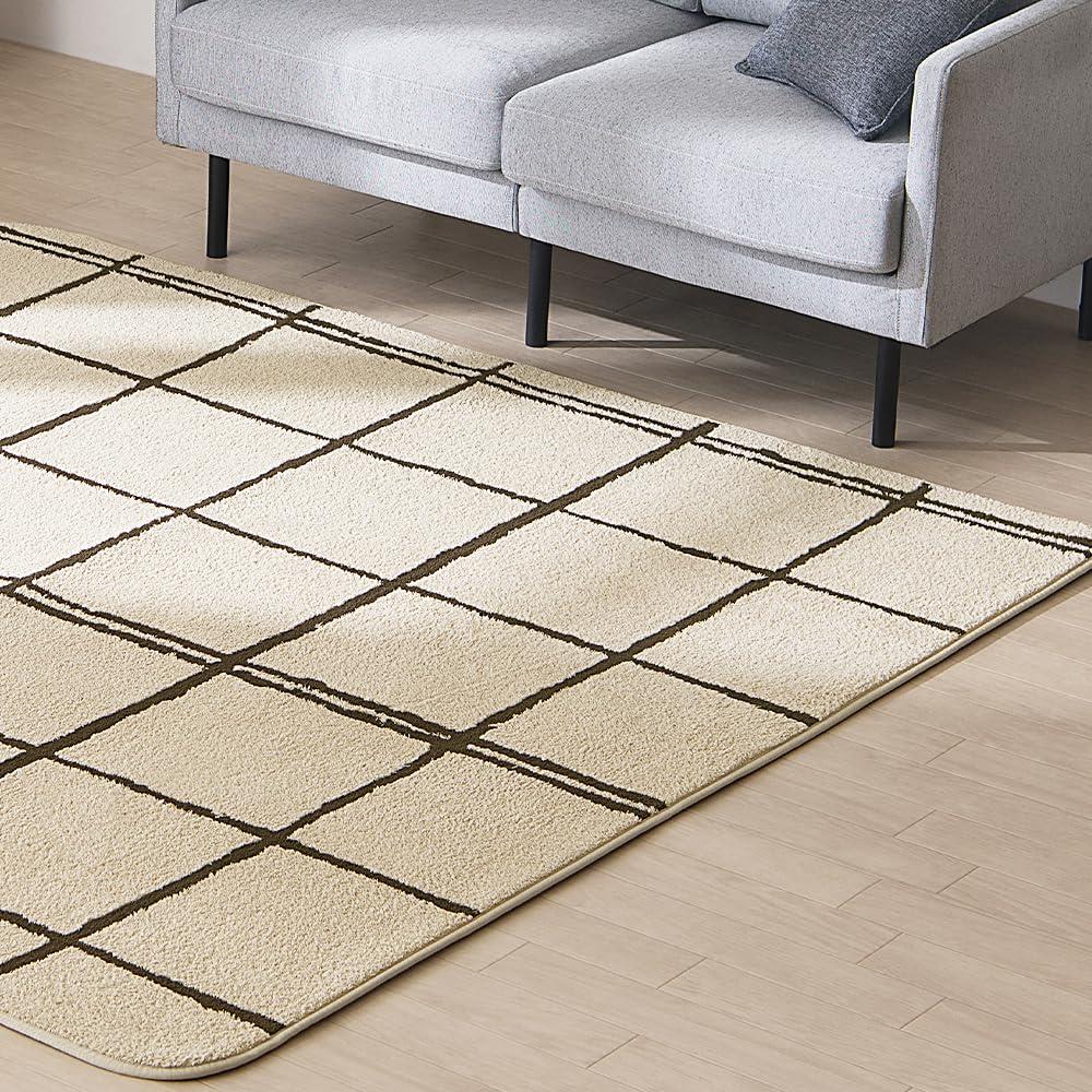 アイリスプラザ ラグ カーペット タフト風ラグ ベージュ 185 × 240 おしゃれ 北欧 ORG-TU1824