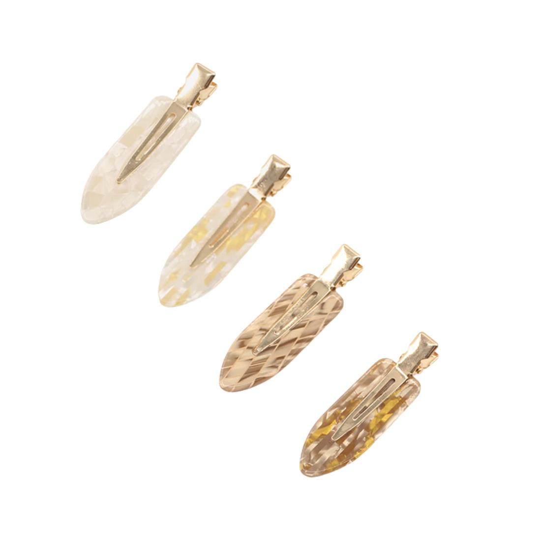 跡がつかない 前髪クリップ べっ甲風 4個入 あとがつかない 前髪 ヘアクリップ 跡クセつかない前髪クリ..