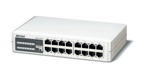 バッファロー BUFFALO 10/100Mbps対応 プラスチック筺体 電源内蔵 16ポート ホワイト スイッチングハブ LSW3-TX-16NP バッファロー BUFFALO 10/100Mbps対応 プラスチック筺体 電源内蔵 16ポート ホワイト スイッチングハブ LSW3-TX-16NP