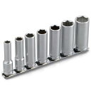 デイトナ(Daytona) バイク用 工具 六角ソケット ディープ 差込角3/8インチ 7ピースセット(8/10/12/13/14/17/19mm) ソケットレ...