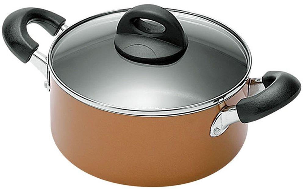 よこやま 両手鍋 20cm 来栖けい IH対応 ブラウン KKCH-400S