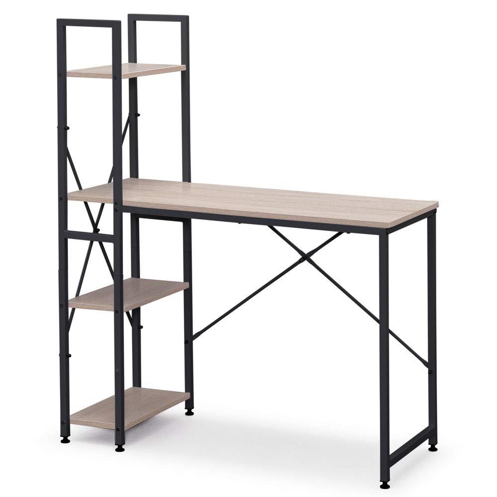 アイリスオーヤマ 机 デスク パソコンデスク PCデスク pcデスク ラック付き 勉強机 ワークデスク 1000×420 RDK1042 ライトナチュラル/ブラック