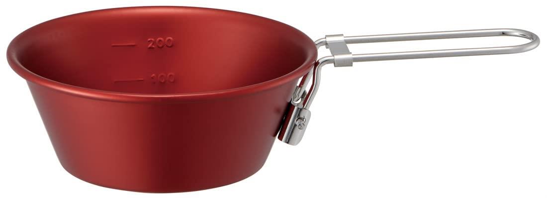 スケーター (skater) アルミ シェラカップ 折りたたみハンドル 目盛付 300ml レッド ASC1-A