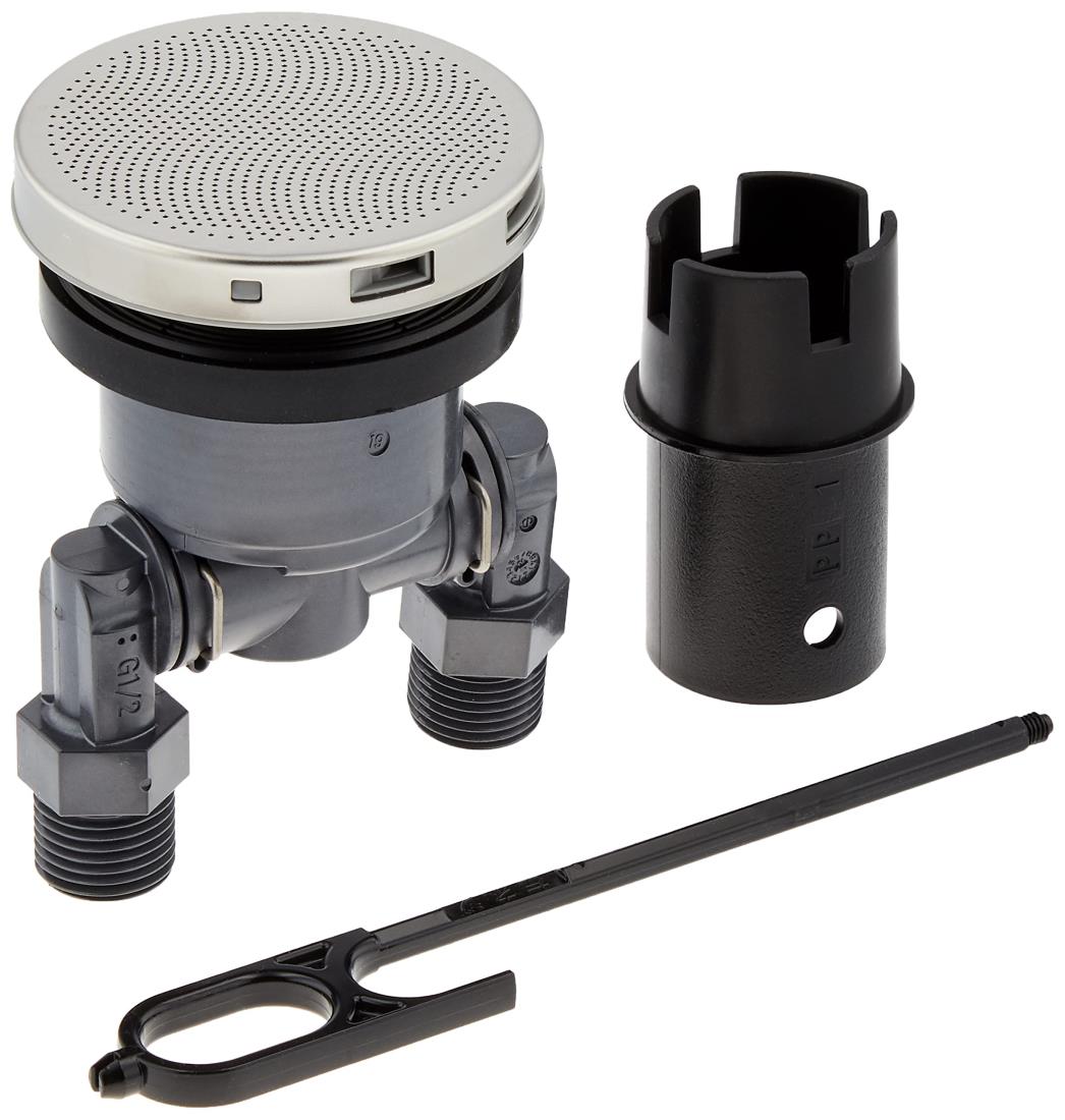 カクダイ 一口循環金具 ペアホース(ネジ)用 S・L兼用 取付穴径50mm・厚さ15mm以下の浴槽用 フック棒付 ..