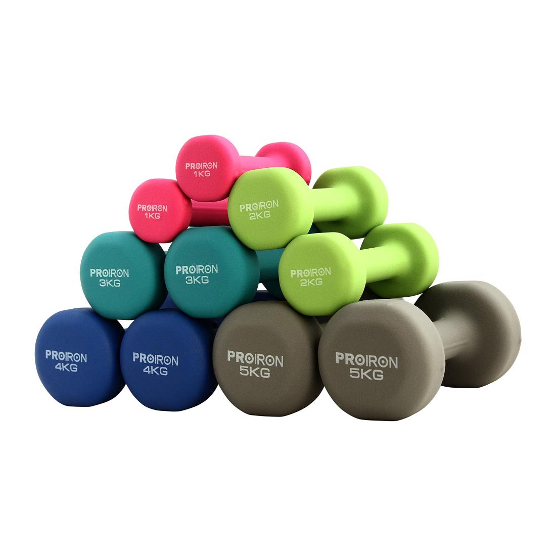PROIRON ダンベル 4kg 2個セットエクササイズ ネオプレンゴムコーティング 筋力トレーニング 筋トレ シェイプアップ 鉄アレイ 鉄アレー