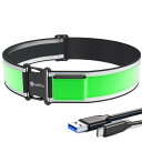 OnePro ランニング ライト led ベルト 【同種製品長い発光面を持ち 】 360° 全方向点灯 USB Type-C 充電式 夜間スポーツ用 ランニング ジョギング キャンプ アウトドア ライト 自転車 反射板 タスキ 安全確保 夜間の事故防止 回避 反射バンド (緑)(4)