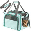 LeafIn ペット ショルダーバッグ バックパック ペットバッグ キャリーバッグ 猫用 犬用 ペット用品 折りたたみ 折り畳み 小型犬 中型犬 トリミング 防災 通院 避難用 (064-ブルー)