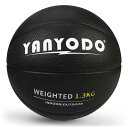 YANYODO バスケットボール 7号 球 ヘビーウエイト PU革 スキルトレーニング 練習用 屋外・屋内用 大人・高学生・大学生用 ギフト ブラック 1.3 ...