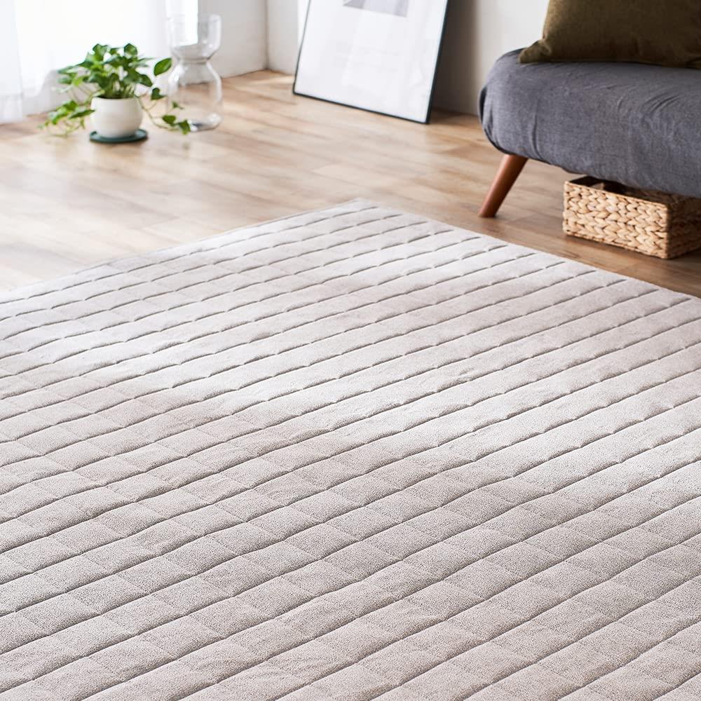 アイリスオーヤマ 通気性・吸湿性のある麻混ラグでさらっと快適 185×185cm ベージュ 凸凹の織りでベタつきにくい 手洗い可能でいつでも清潔 消臭加工付き 安心して過ごせる滑り止め加工 ラグ マット カーペット 夏用ラグ 夏 夏用 涼しい 涼感 全厚約1.5cm 2畳 ORG-A1818