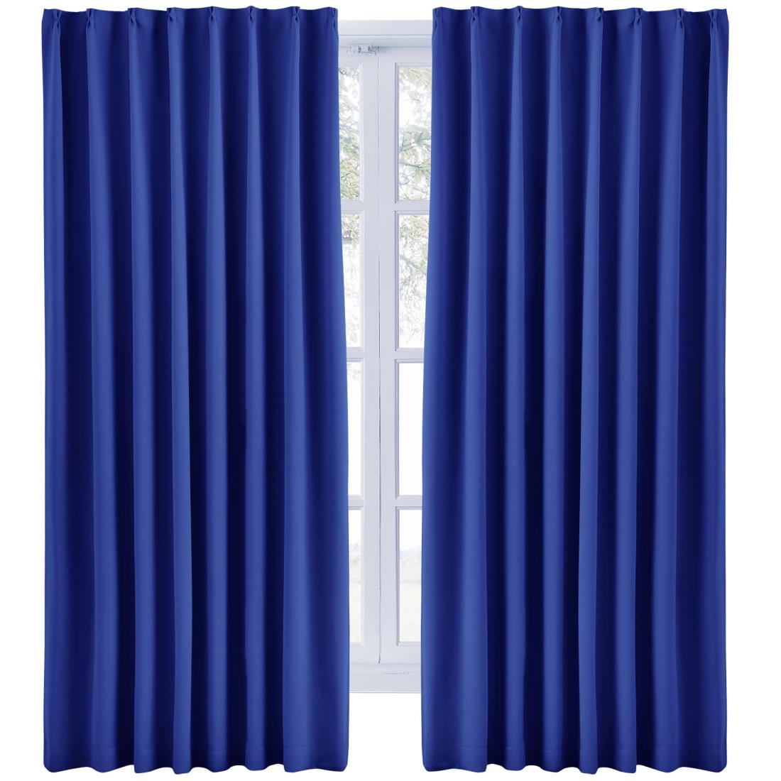 Hansleep カーテン 1級遮光 2枚組 幅100cm丈150cm ロイヤルブルー 断熱 防寒 防音 省エネ 厚手 無地 おしゃれ 洗える リビング用 (ロイヤルブルー, 幅100cm×丈150cm)