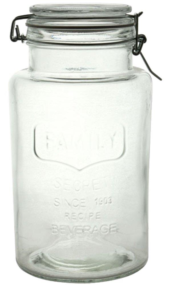 リビング(Living) 保存容器 キャニスター ガラス Mサイズ 目安容量約 2.0L 径12.2×高さ23.3cm クリア アーモンド