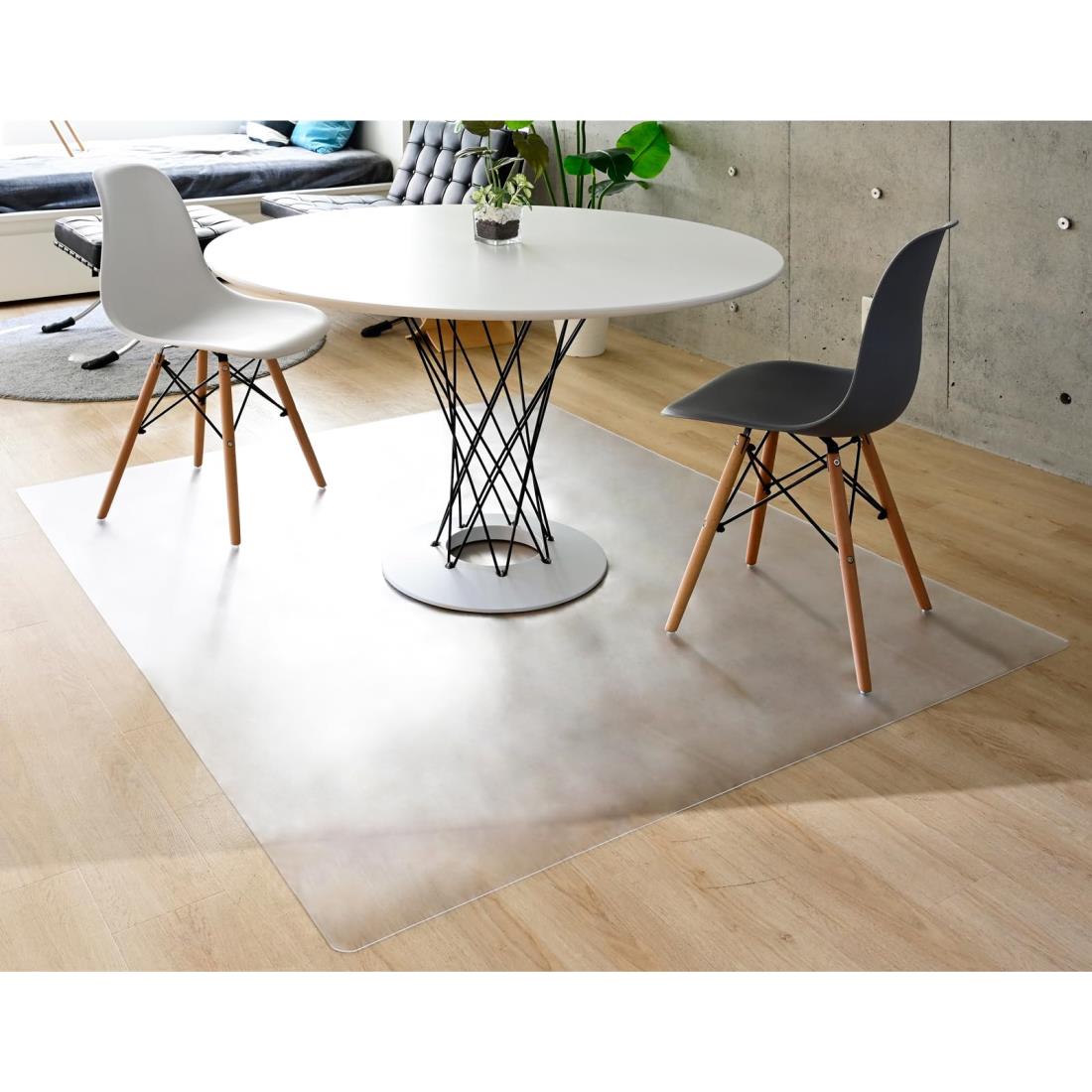 山善(YAMAZEN) ダイニングマット 透明 フロアマット 耐水 耐熱 幅150×奥行180cm キズや汚れに強い クリ..