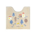 オカ(OKA) ナタルシーナリー トイレマット 約55cm×60cm ベージュ (北欧 かわいい うさぎ リラックス)(3)