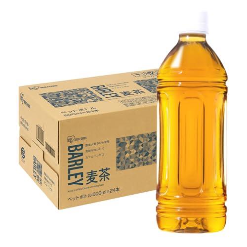 楽天CheeringCharm　楽天市場店アイリスオーヤマ 麦茶 ラベルレス 500ml ×24本 むぎ茶 国産大麦 ペットボトル ケース ボトル 500ミリリットル 国内製造 おちゃ